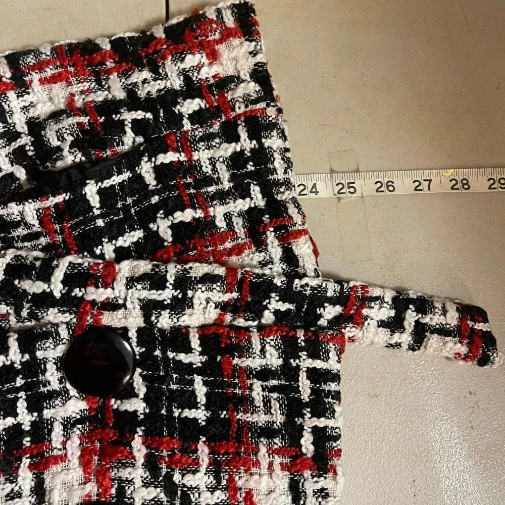 Luii Tweed Red Black Vest Small